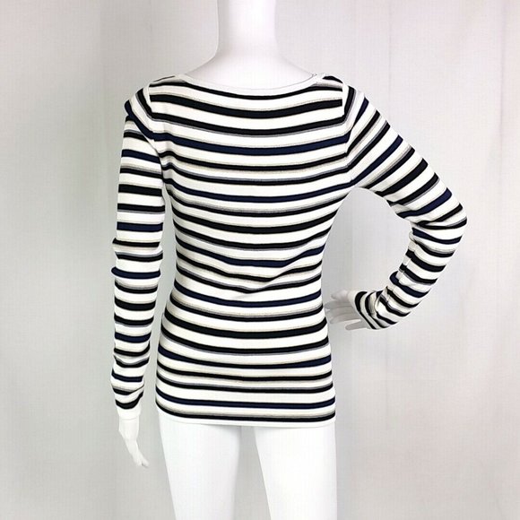 WHITE HOUSE BLACK MARKET Stripe Sweater R45 - Picture 4 of 7